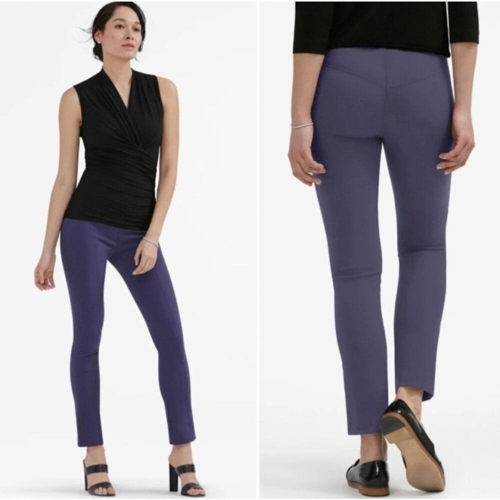MM Lafleur Foster Pants Womens 4 Elderberry Purple Cropped Cigarette Slim Career